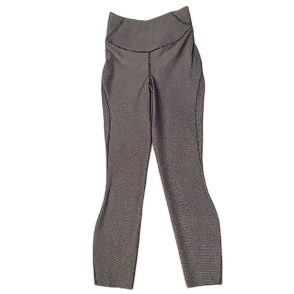 Lululemon Base Pace High-Rise Tight 25" Stripe Ribbed Black Gray EUC size 4 - Picture 4 of 7